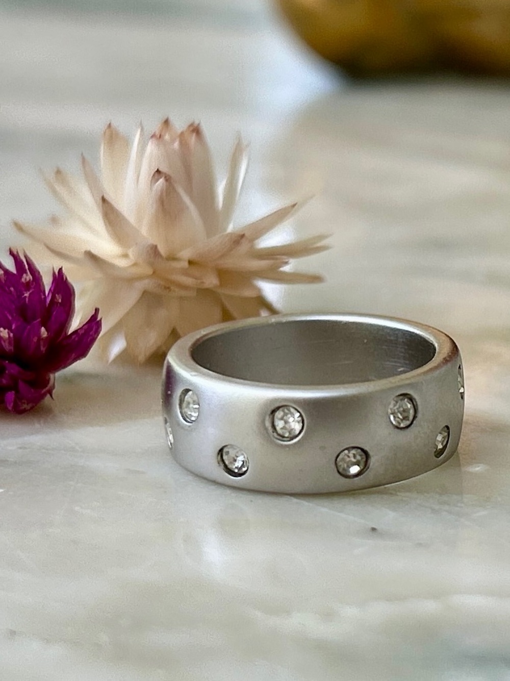 18k Gold Plated Brushed Band Ring